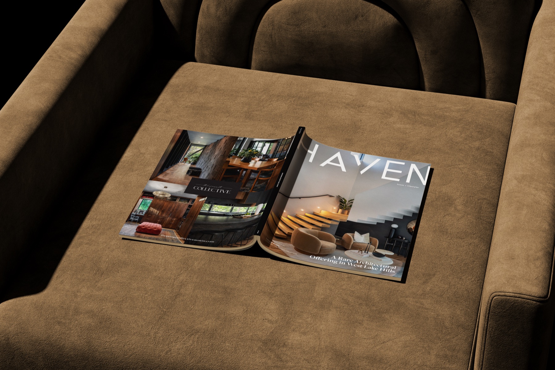 HAVEN cover feature, open to an interior spread